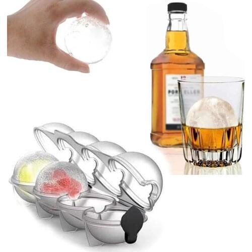4 Cavity Whiskey Ice Cube Silicone Mold Maker DIY Ice Ball Mold Grid Fusion Fruit Icemaker Explosion-proof Kitchen Dining & Bar