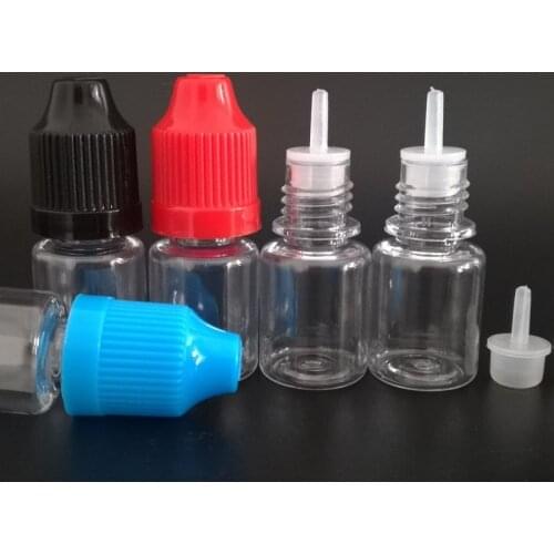 500pcs 5ml PET E Liquid Needle bottle Empty Plastic Dropper Bottle with Child proof Caps