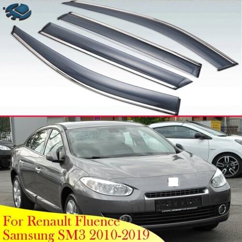 For Renault Fluence Samsung SM3 2010-2019 Car Accessories Plastic Exterior Visor Vent Shades Window Sun Rain Guard Deflector
