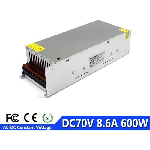 Switch Power Supply DC70V 8.6A 600W Power Adapter Transformer 220V AC-DC SMPS For CNC Router Machine Equipment Stepper Motor