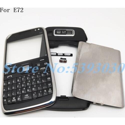 For Nokia E72 Housing Front Faceplate Frame Cover Case+Back cover/battery door cover+Keypad+Logo