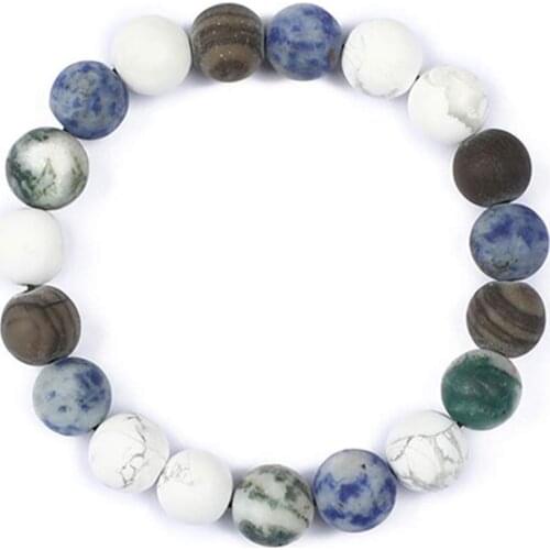 Natural Colored Stone Bead Stretch Bracelet Meaningful Jewelry Gift for Couple Friend Family