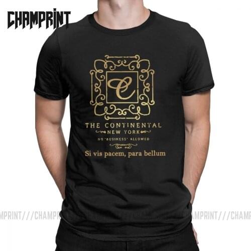 Men T-Shirt The Continental Si Vis Pacem Para Bellum Unique Cotton Tees Short Sleeve John Wick Parabellum T Shirt Tops Graphic