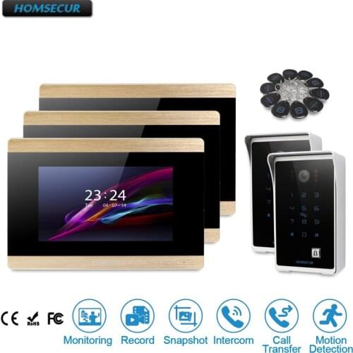 HOMSECUR 7" Wired Video Door Entry Security Intercom+RFID Access for House/Flat BC081 +BM715-G