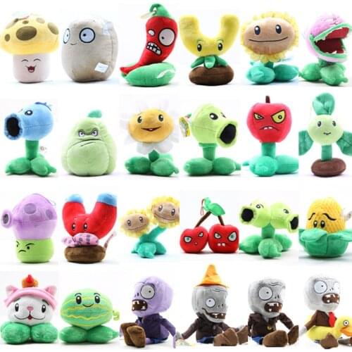 24Pcs/Lot Game Plants vs Zombies PVZ Plants & Zombies Plush Toys Doll Soft Stuffed Toys Brinquedos for Kids Christmas Gifts