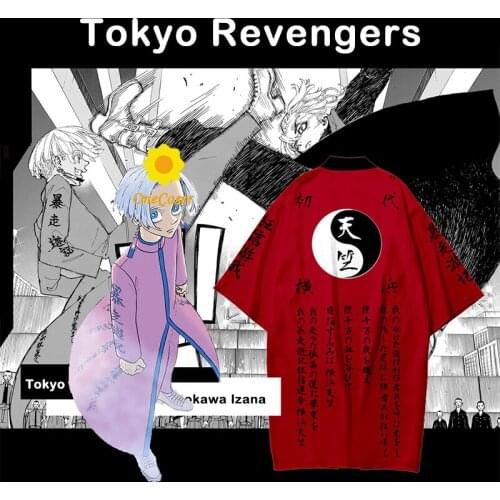 Anime Kimono Tokyo Revengers Cosplay Costume Kurokawa Izana Cloak Black Red Kimono Uniform Tenjiku Hanagaki Takemichi Loose