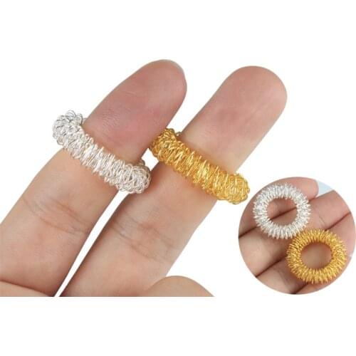 Finger Ring Toy Stress Relief Spiky Sensory Spring Fingers Rings Autism Anti Toy Stress Kids Finger Acupressure Message Ring