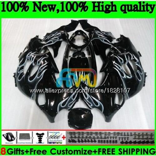 Body For SUZUKI KATANA GSXF 600 750 GSXF600 98 99 00 01 02 33BS.41 GSX750F GSXF750 White flames 1998 1999 2000 2001 2002 Fairing