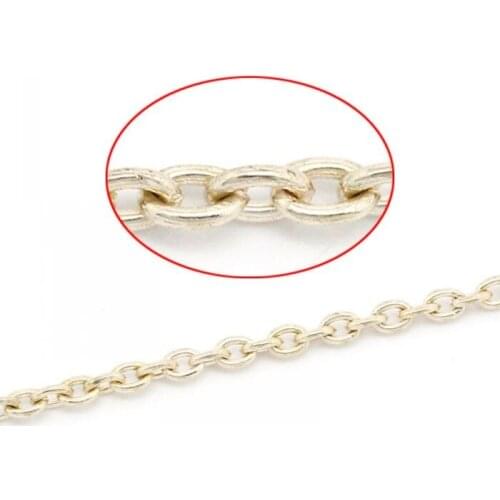 DoreenBeads Link Chain Findings Round rose gold color 3x2mm,10M