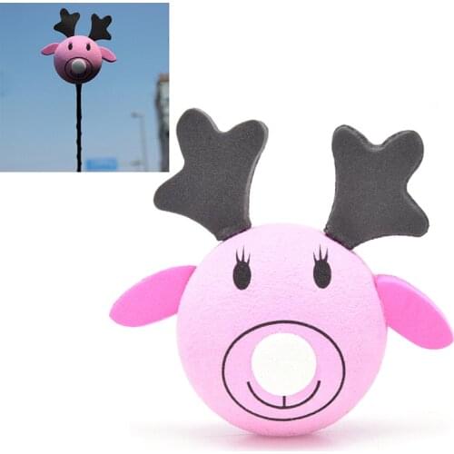 Cartoon Elk Car Antenna Topper Eva Decorative Topper Balls For Car Christmas Accessories