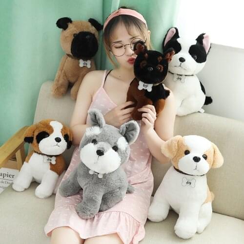 22-40cm Teddy dog Plush Toys Shiba Inu Soft Stuffed Animal Doll Corgi Husky Shepherd dog Bulldog kids toy Christmas Gift