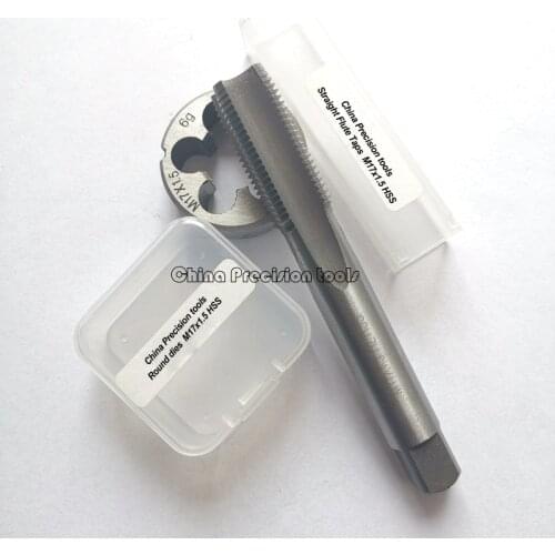 2pcs HSS Metric Screw Thread tap and die Set M17 M17X2 M17X1.5 Fine thread dies taps suit sets Cut tool M17x1.25 m17x1 M17X0.75