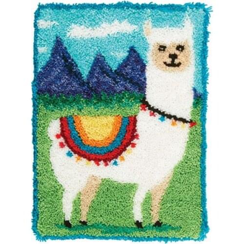 Latch Hook Kit, DIY Crochet Yarn Kits, 20.4 x 14.9 Inch Mushroom House Rug Making Crafts for Kids Adults and Beginners