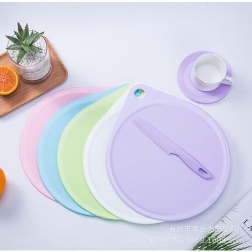 Vegetable Board Kitchen Knife Set Circular Anti-skid Thickening Three Sets Of Environmental Protection Plastic Multi-fun