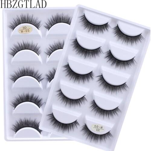 5 pairs false eyelashes 3D mink lashes natural makeup eyelash extension long cross volume soft fake eye lashes winged faux cils