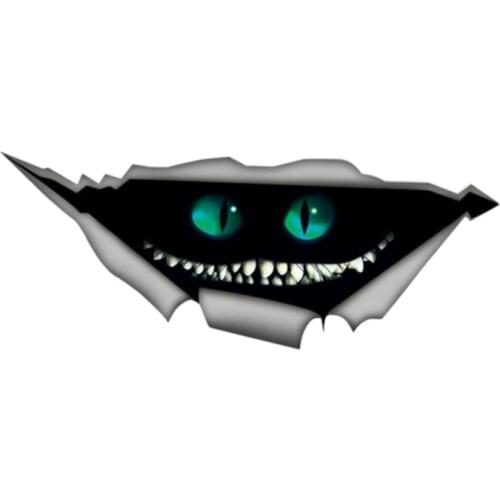 For Cheshire Cat Sticker Torn Metal Decal Wild Animal Funny Car Stickers Window Bumper 3D Car Styling Car Decoration 13cm*5cm