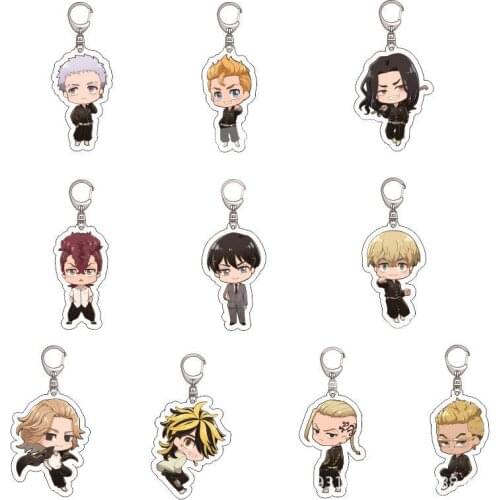 2021 New Japanese Acrylic Tokyo Avengers Sano Manjiro Anime Keychain Key Chain Accessories Cute Hanagaki Budo Children Gift