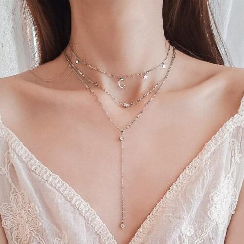 2018 New Fashion High Quality Cubic Zirconia Double Stand Of Pendant Necklace For Women Fine Jewellry For Gift