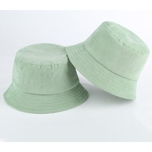 Blank Corduroy Bucket Hat For Women Spring Autumn Plain Men Panama Outdoor Hiking Beach Fishing Cap Sunscreen Female Sunhat Bob