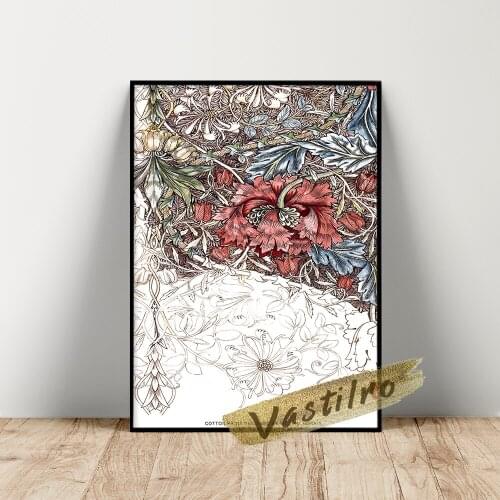 William Morris Exhibition Poster, William Flower Leaf Art Prints, Vintage Morris Plant Flower Wall Picture, Housewarming Gift