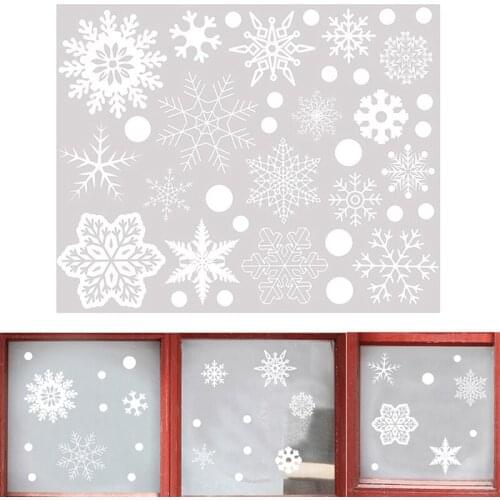 Christmas 37pcs Glitter Snowflake Clings Window Film Glass Sticker Static Decal