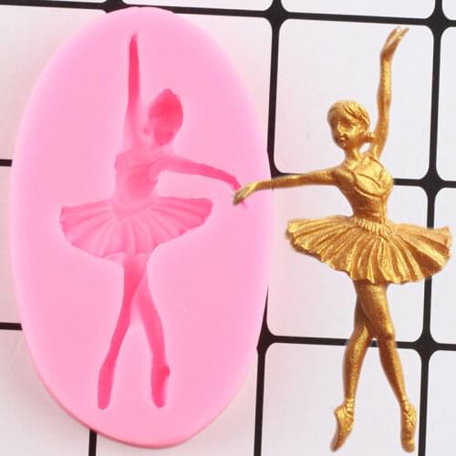 Sugarcraft Ballet Dancer Silicone Mold Fondant Mould DIY Cake Decorating Tools Chocolate Gumpaste Moulds Candy Clay Resin Molds