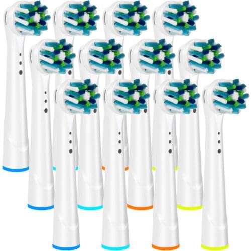 12Pcs Cross Replacement Brush Heads for Oral B Toothbrush Heads Refill for Oral-B 7000/Pro 1000/9600/ 500/3000/8000