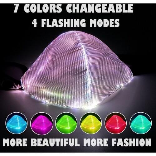 LED Mask Halloween Flashing Luminous Men/ Women Light Up Masks For Raves/ Parties/ Carnival/ Masquerade