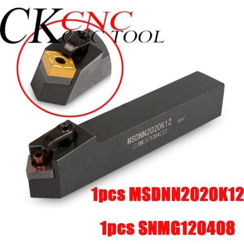 1pcs MSDNN2020K12 45 degree chamfer outer circle CNC lathe External turning holder +1pcs SNMG120408 turning tools carbide insert