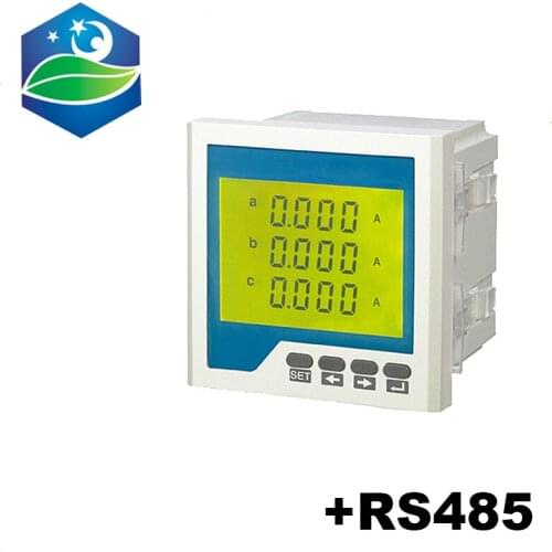 Three phase digital ampere meter LCD current meter ammeter with RS485 communication