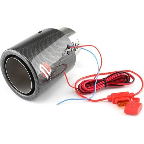 Universal Car Exhaust Muffler Pipe Tip With LED Carbon Fiber Air Bleeder Plug Exhaust Silencer Wash Plug Pipe Protector