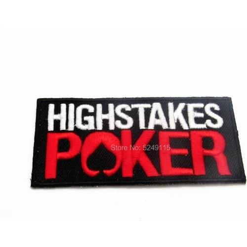 Retail And Stock Iron on embroidery HIGHSTAKES POKER cloth patch