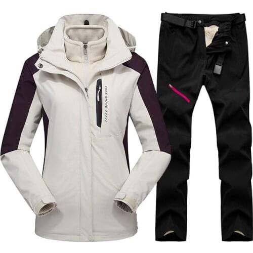 Winter Ski suit For Women Hiking Ski Jacket Pants Sets Snow Warm Waterproof Windproof Skiing Snowboard Jacket Womens Ski Suits