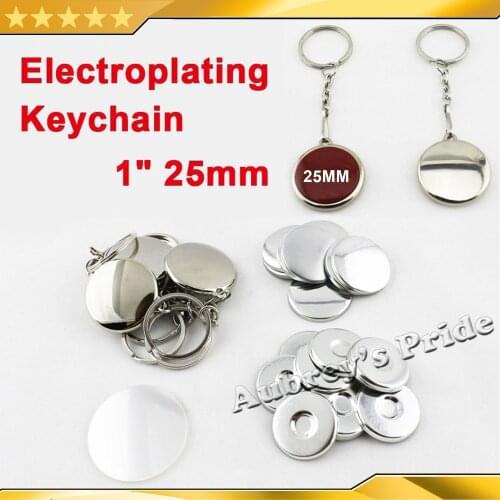 1" 25mm 100 Sets NEW Professional One Side Electroplating Keychain Button Parts Metal Back Button Maker Supply Materials