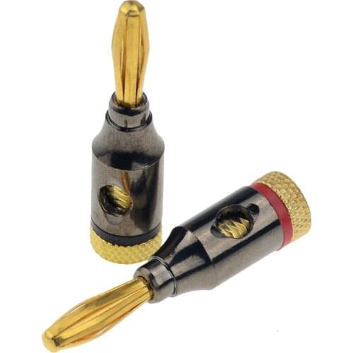 1pc Nakamichi 4mm Banana Plug Spiral Type 24K Gold Screw Stereo Speaker Audio Copper Terminal Adapter Electronic Connector