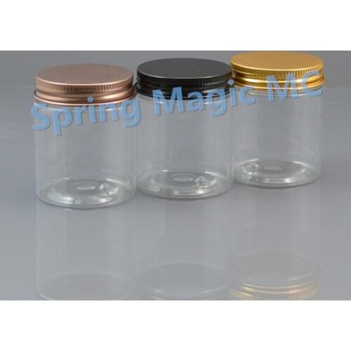 25pcs 80g Transparent Plastic Cream Bottle with black Gold aluminum Lid PET Cream Jars,Cosmetic containers,cosmetic packaging
