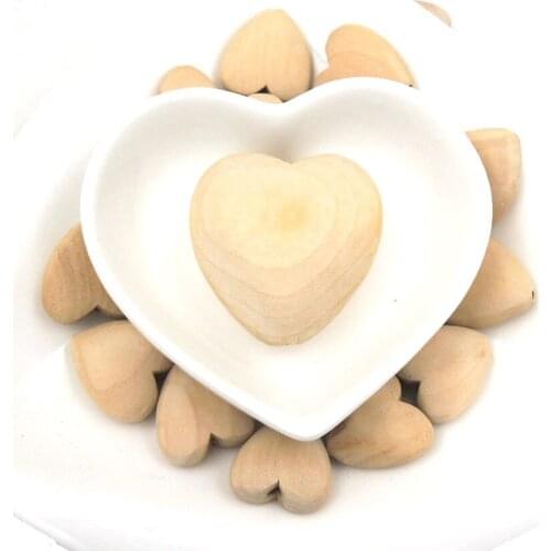 30PCS 40mm natural wooden heart big chunky valentine love DIY jewelry finding pendant EA140