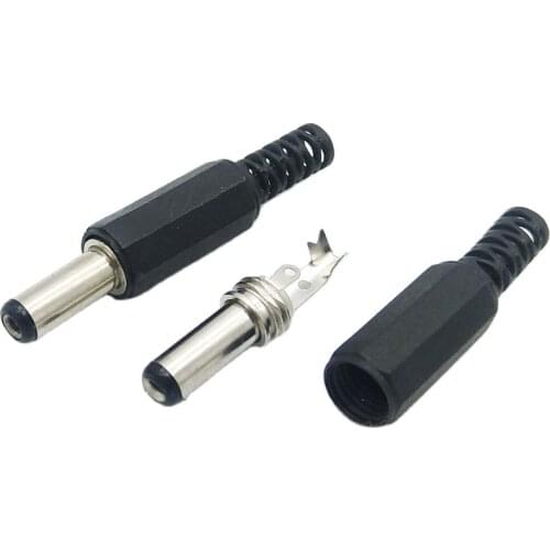 10pcs 5.5x2.1mm 5.5*2.1mm DC Power Male Plug Connector 5.5x2.1mm 14mm DC plug