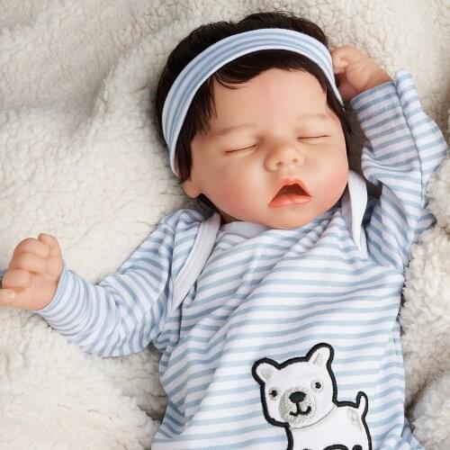 ADFO 17 Inches Reborn Baby Lifelike Newborn Lol Sleeping Eye-Closed Vinyl Doll Gift Toy for Children Chrismas Gift for Children