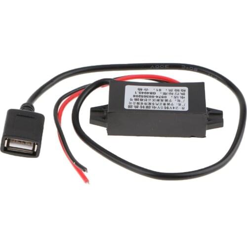 Car 8V-24V to 5V Hard Wired Converter with Single USB Power Supply