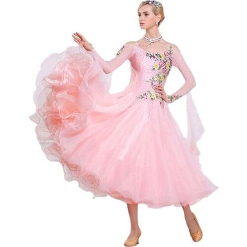 B-16224 High-end Luxury rhinestone standard ballroom dress waltz modern dance costume performance competition dance dress