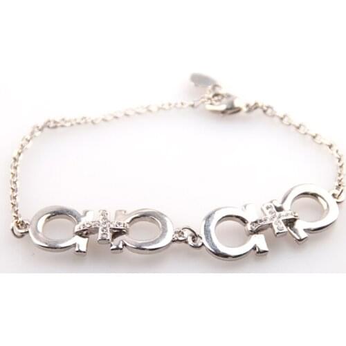 Free shipping rhodium Fashion Alloy handcuffs with rhinestone cross crystal bracelet for holiday gift