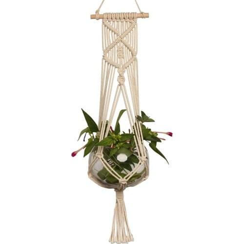 Large-sized Plant Hanger Basket Handmade Rope Pots Holder Fine Hemp Rope Net Flower Pot Plant Lanyard Home Decor Fast Delivery