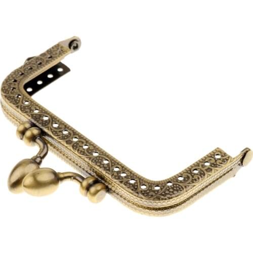 Bronze Tone Handle Sewing Purse Handbag Coins Bags Metal Kiss Clasp Frame Lock