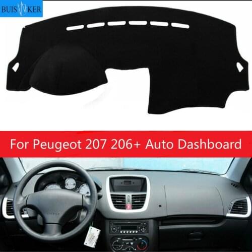 For Peugeot 207 206+ Auto Dashboard Cover Dashmat Mat Pad Anti-UV Sun Shade Instrument Protective Carpet Car Styling Accessories