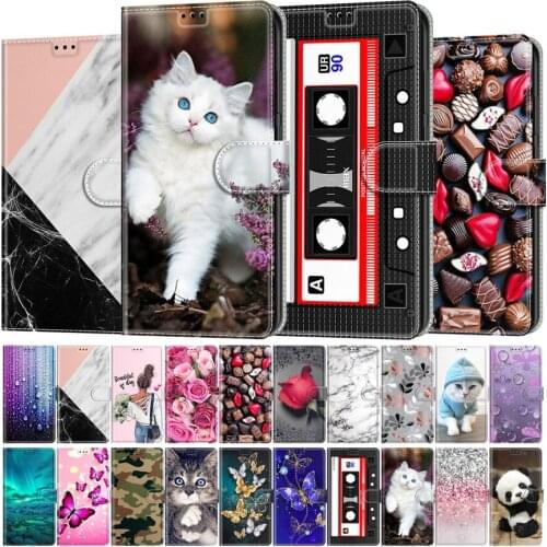 Colored Painted Magnetic Flip Wallet Case For Xiaomi POCO M3 X3 NFC Redmi 6A 7A 8 9 9A 9C 9T Note 4 4X 7 Pro Card Holder Cover