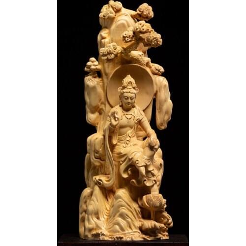 25cm Wood Bouddha figurines buddha statue west God decor wood craft buda estatua statues for home