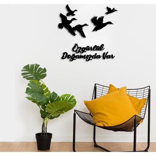 Freedom Is In Our Nature Birds Wall Room Home Accessory Wooden Table 50x47cm