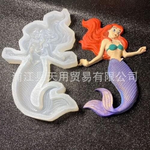 Mermaid silicone mold DIY gypsum drop adhesive table accessories mold 15-933