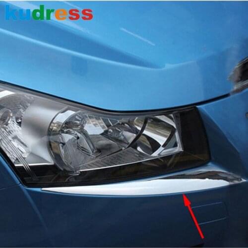 For Chevrolet Cruze 2009 2010 2011 2012 2013 2014 ABS Chrome Head Light Lamp Eyebrow Cover Trim Car Headlight Eyelids Strip 2pcs